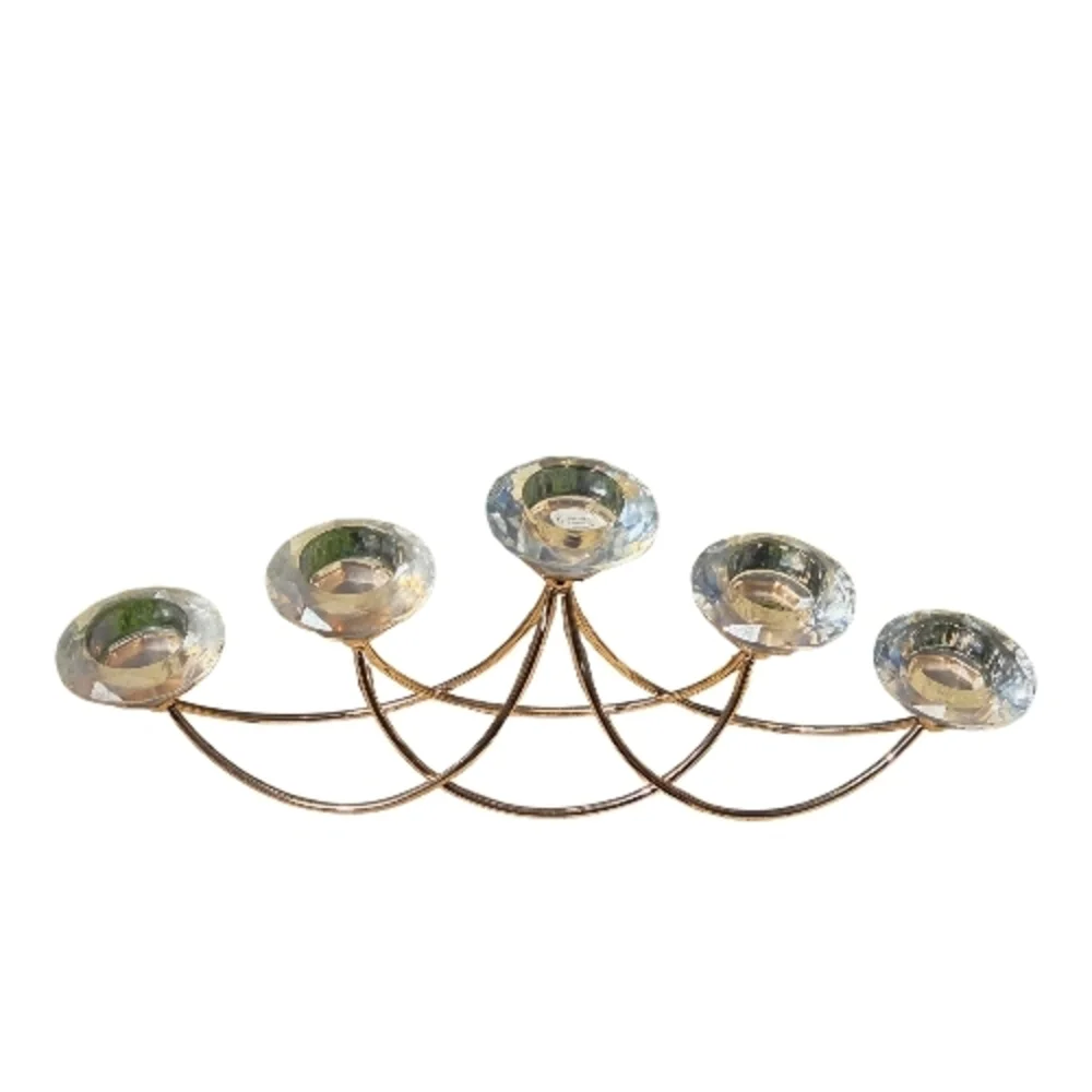 Crystal and Metal Candle Holder ~ Tealight Candelabra
